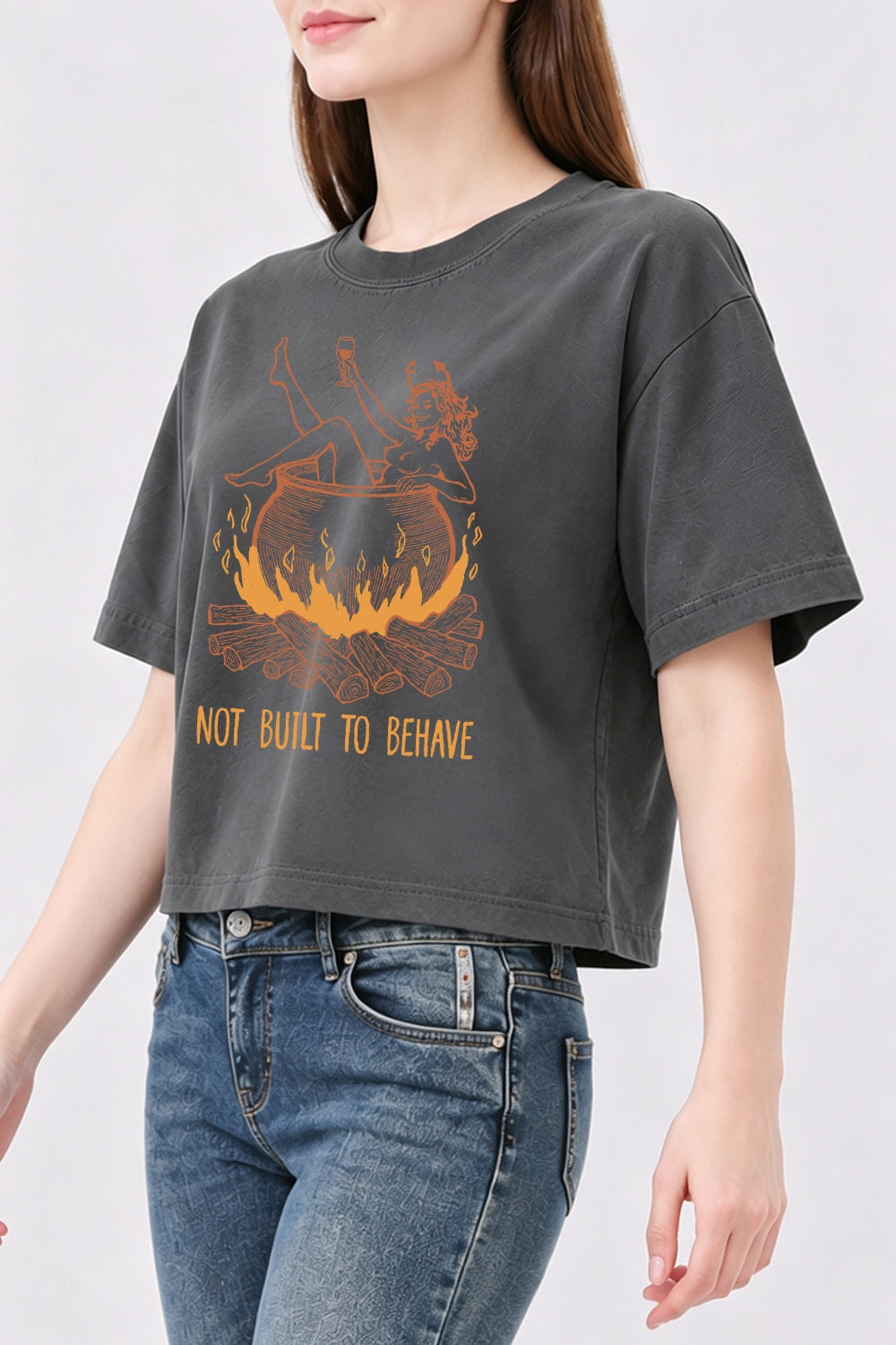 Not built to behave crop top
