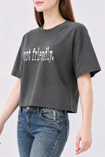 Not friendly typewriter crop top