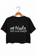 Not friendly typewriter crop top