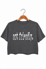 Not friendly typewriter crop top