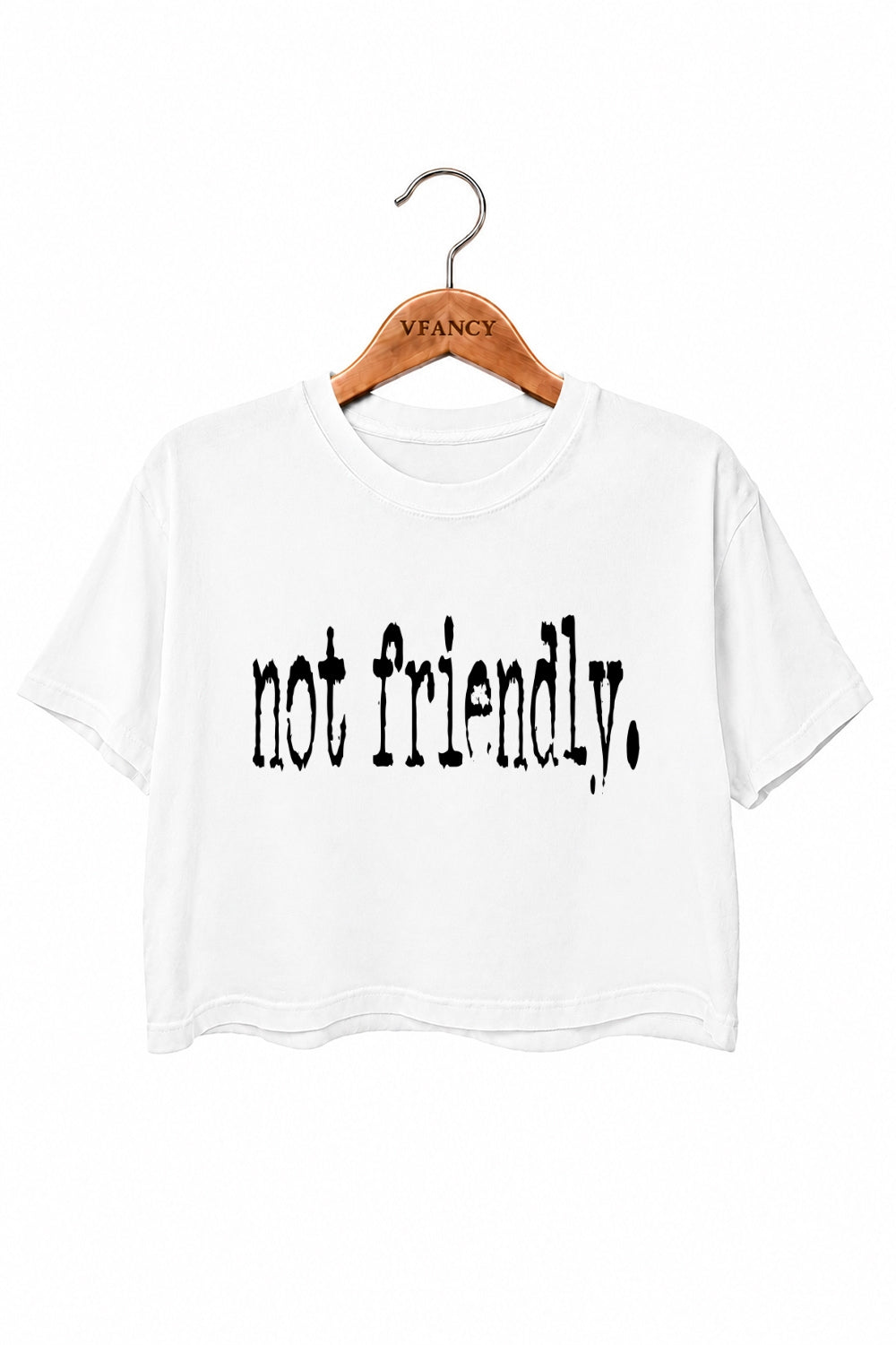 Not friendly typewriter crop top