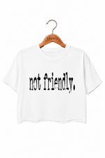 Not friendly typewriter crop top