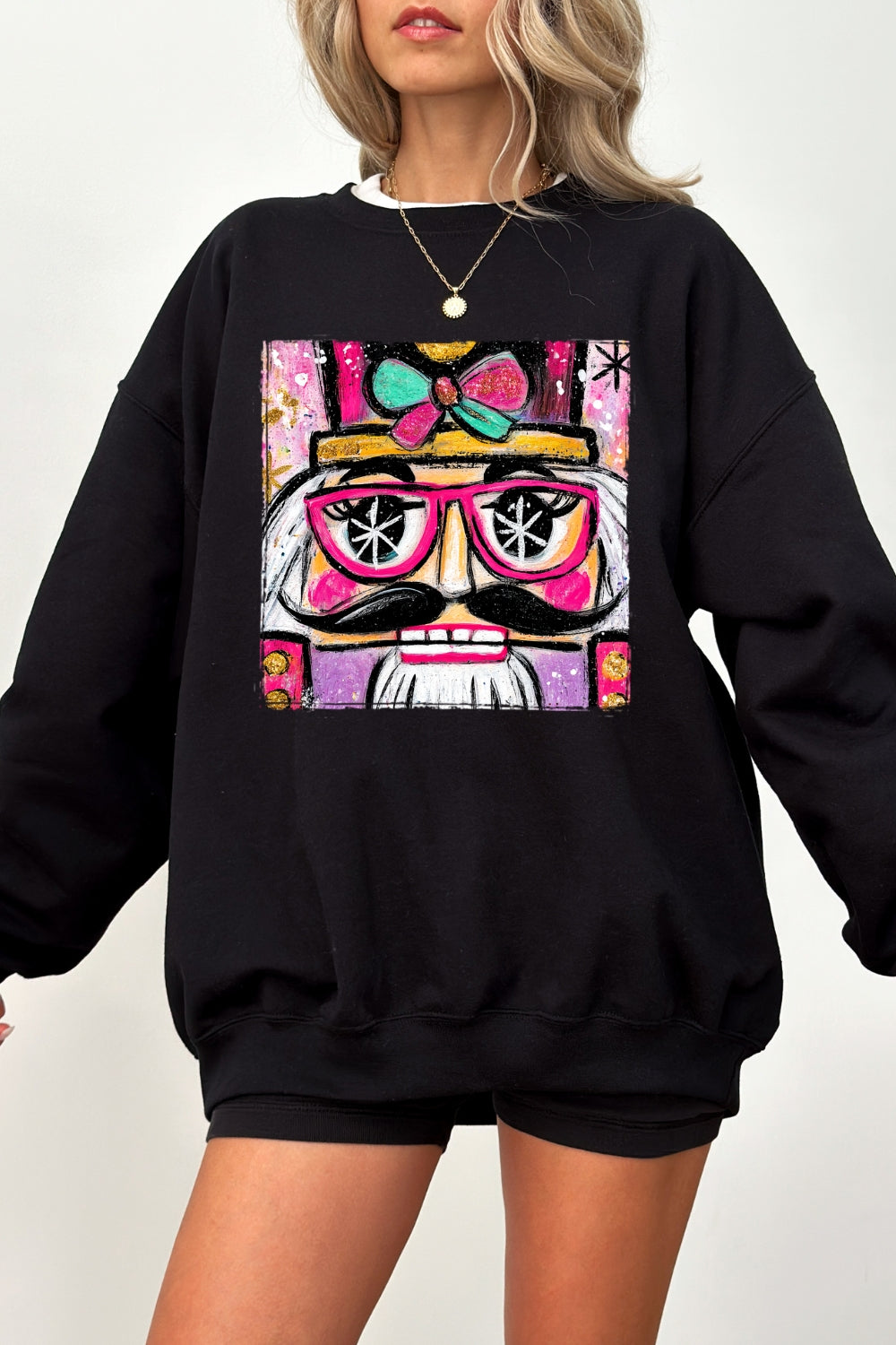 Oil painting style nutcracker christmas sweatshirt