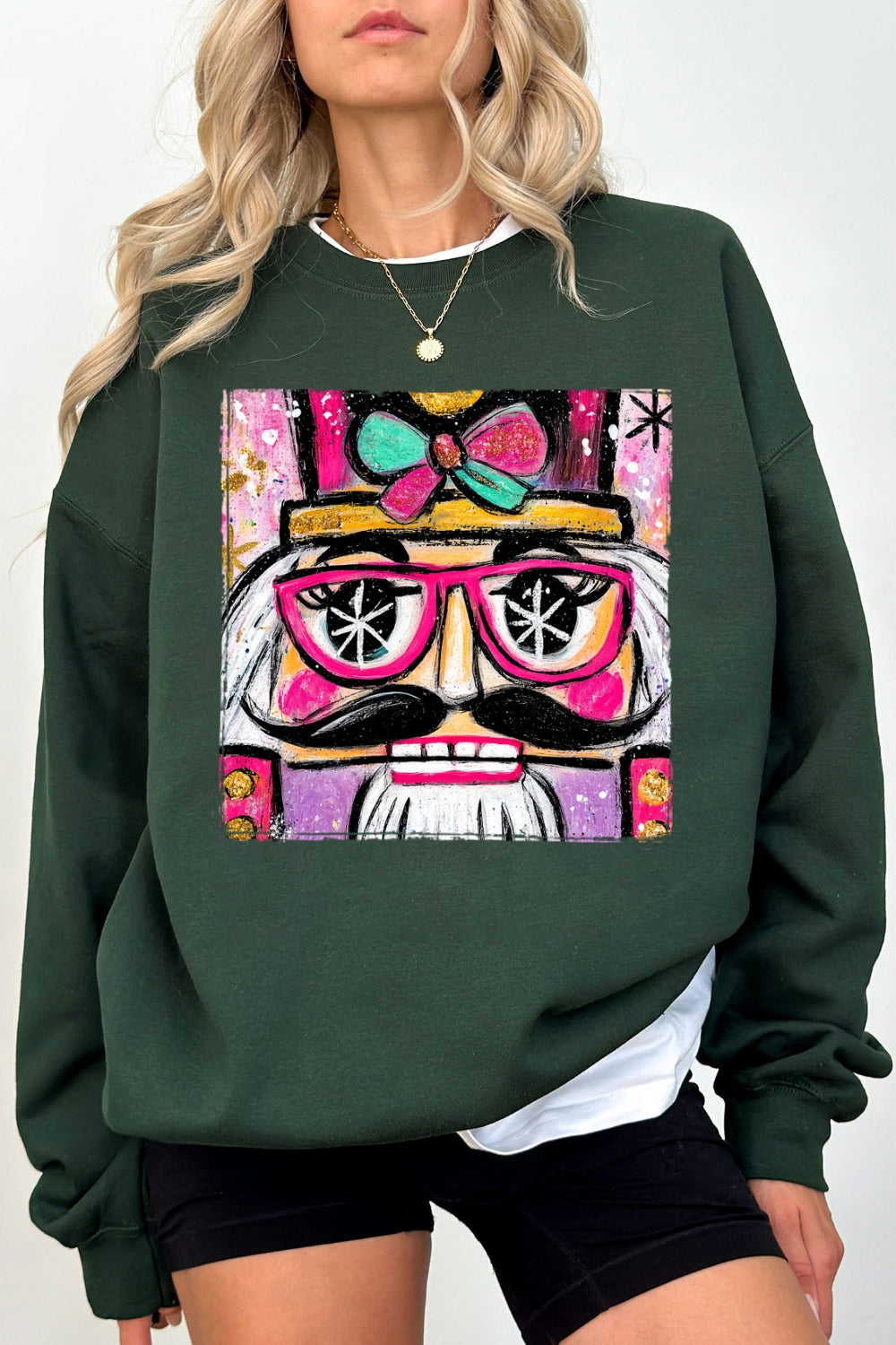 Oil painting style nutcracker christmas sweatshirt