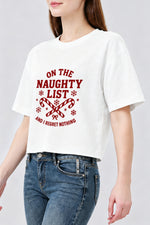 On the naughty list christmas crop top