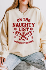 On the naughty list christmas sweatshirt