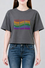 Peace love pride crop top