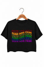 Peace love pride crop top