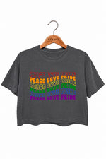 Peace love pride crop top