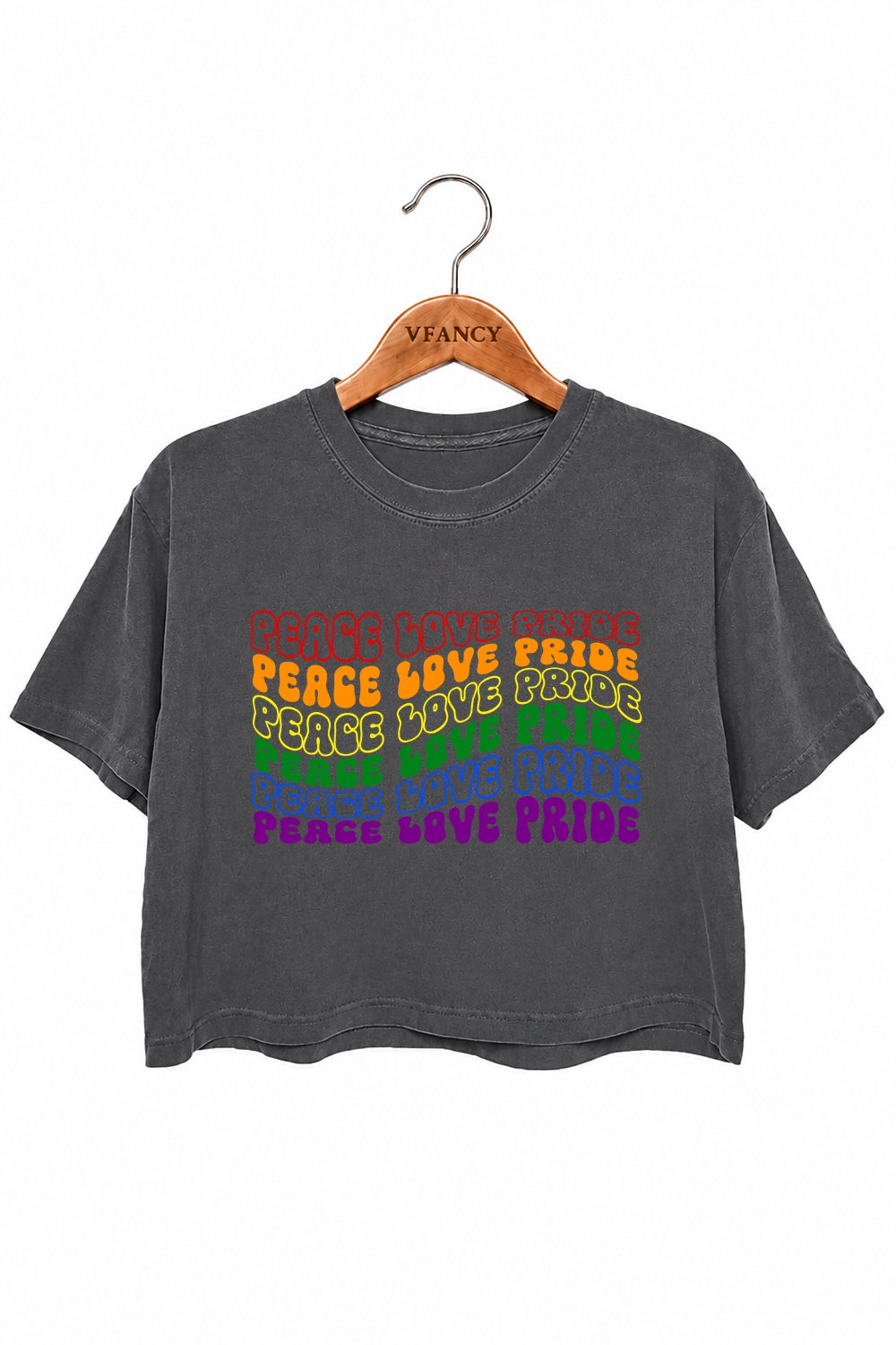 Peace love pride crop top