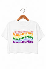 Peace love pride crop top