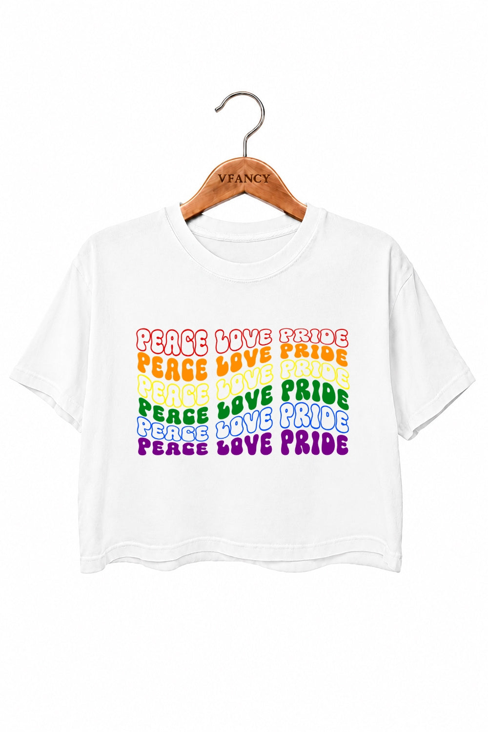 Peace love pride crop top