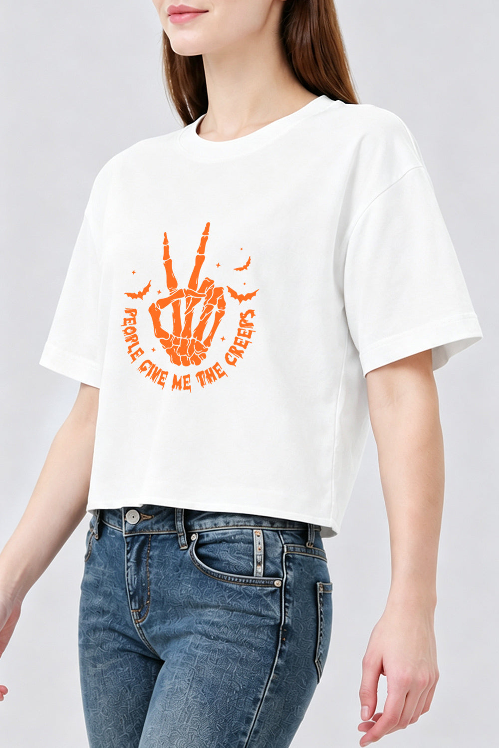 People give me the creeps crop top