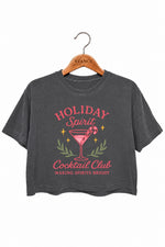 Pink holiday cocktail club crop top