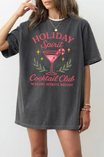Pink holiday cocktail club tee