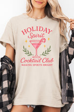 Pink holiday cocktail club tee