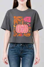 Pink pumpkin thanksgiving crop top