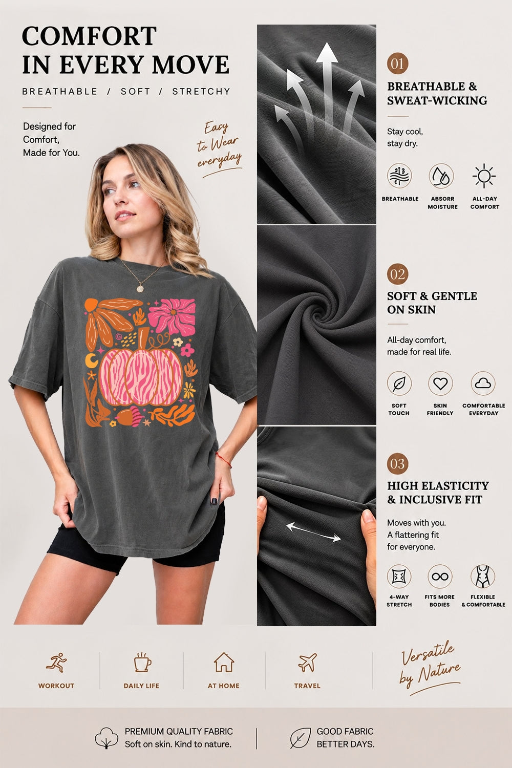 Pink pumpkin thanksgiving tee