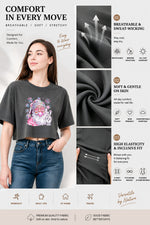 Pink santa blowing bubble snowflake crop top