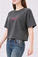 Pink scissors lesbian crop top