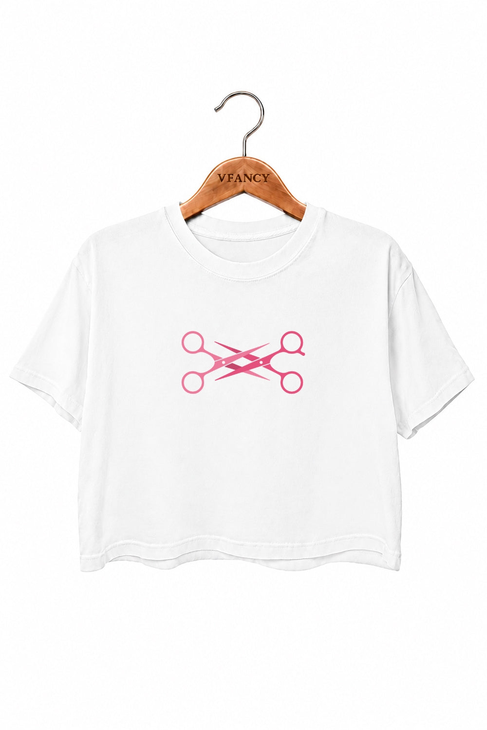 Pink scissors lesbian crop top