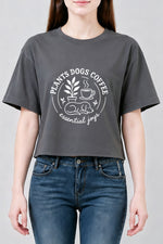 Plants dogs coffee crop top