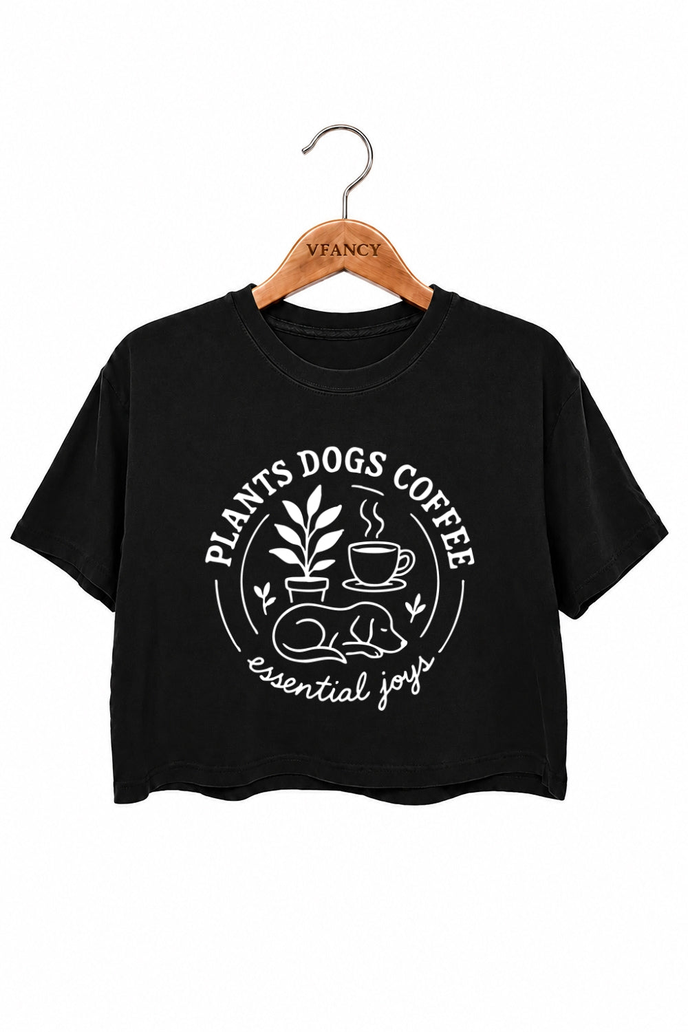 Plants dogs coffee crop top