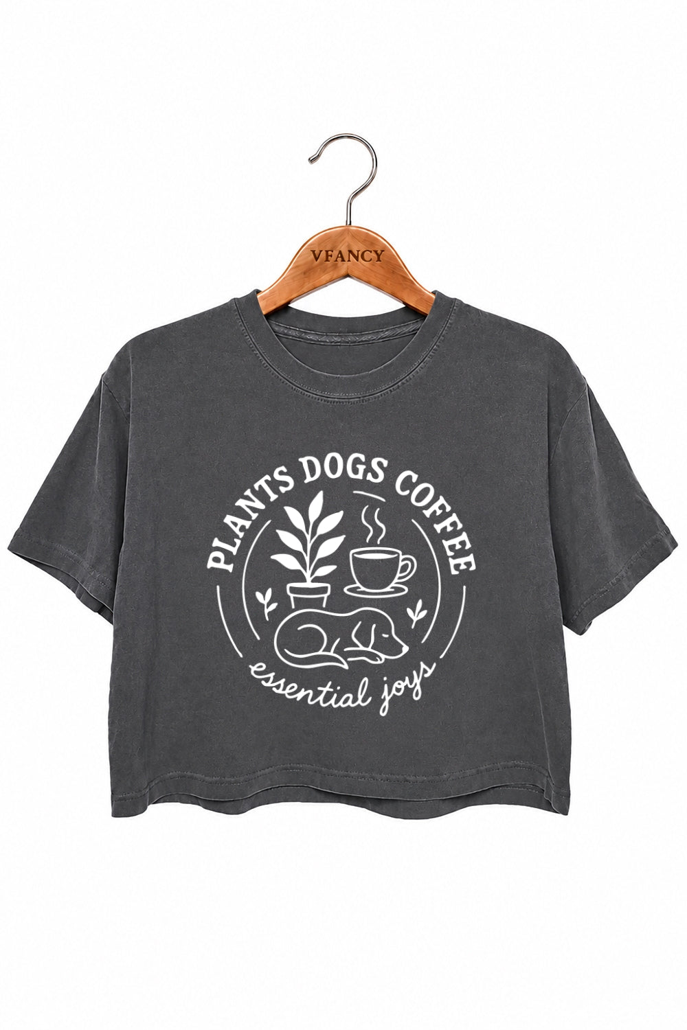 Plants dogs coffee crop top