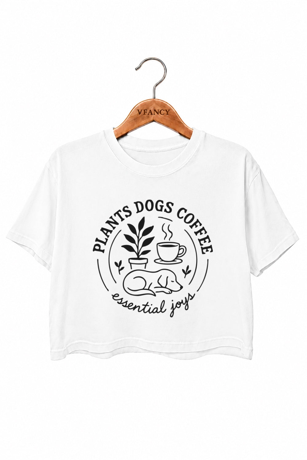 Plants dogs coffee crop top