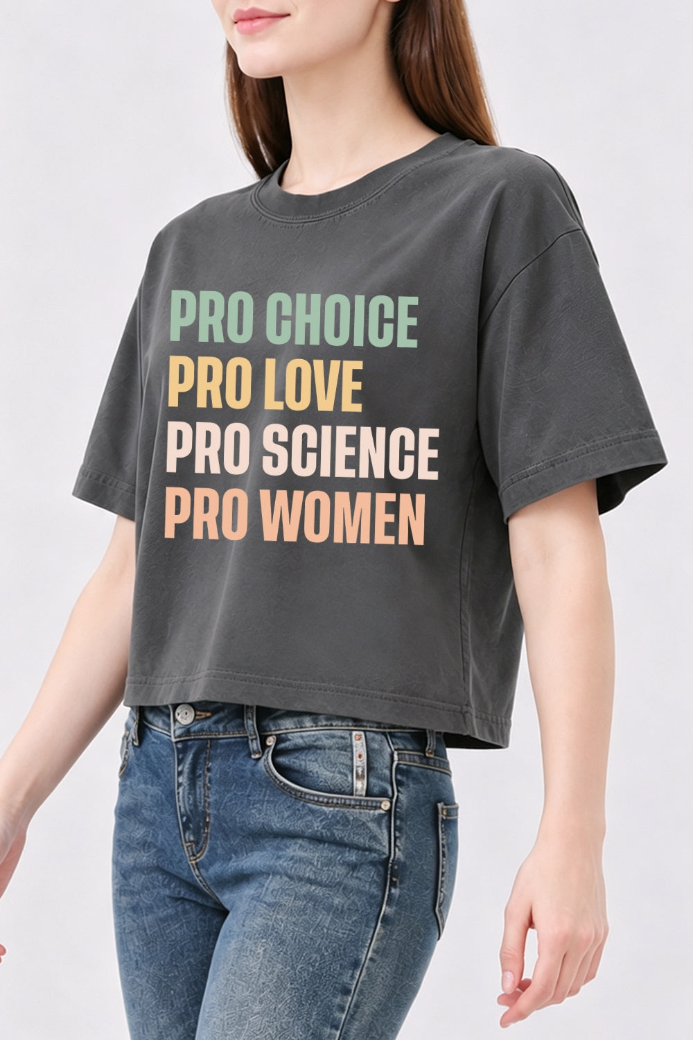 Pro choice pro love pro science pro women crop top