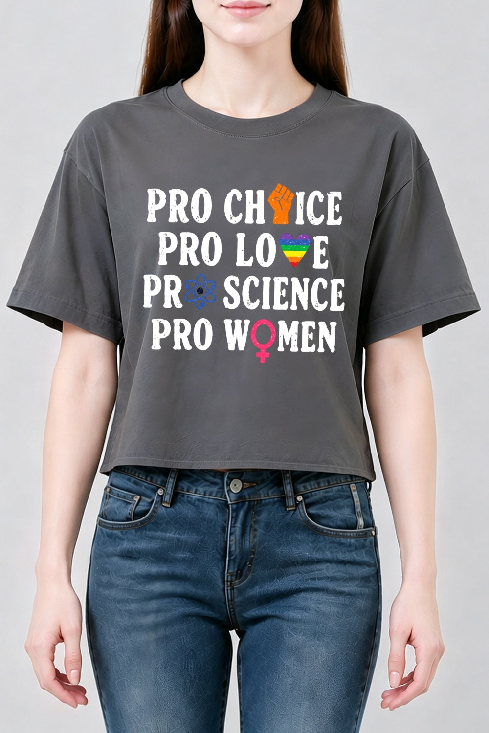 Pro choice pro love pro women crop top