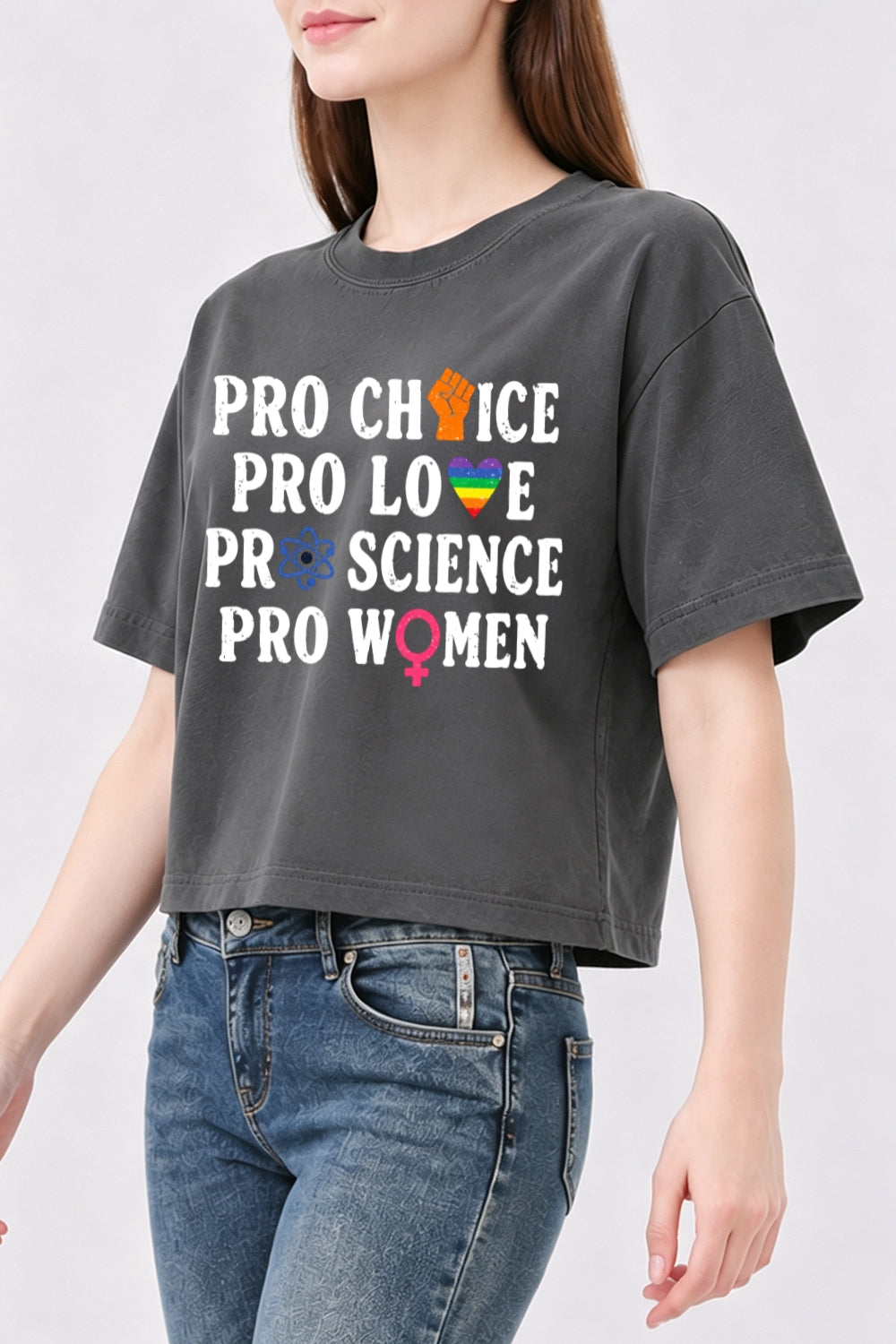 Pro choice pro love pro women crop top