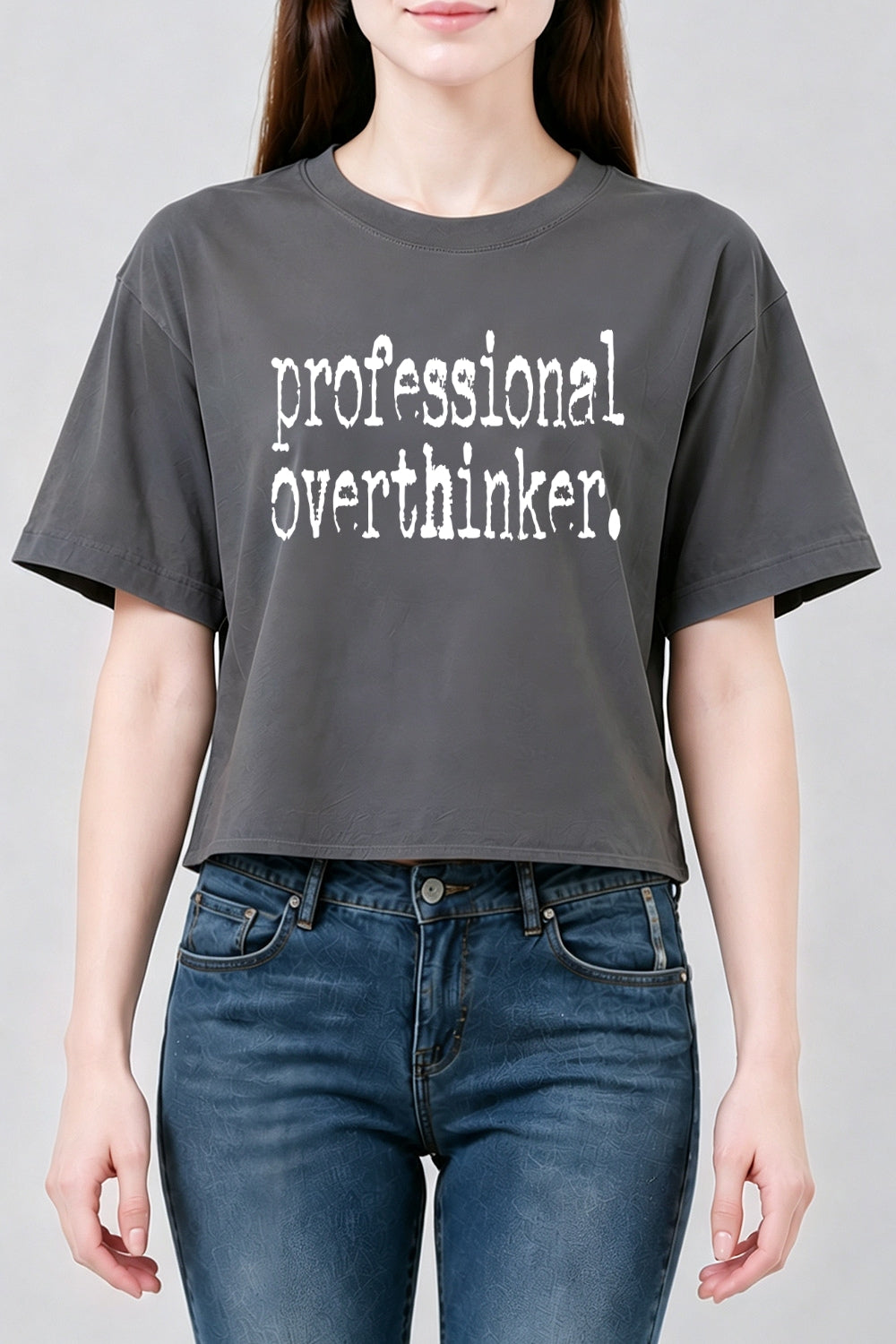 Professional overthinker crop top