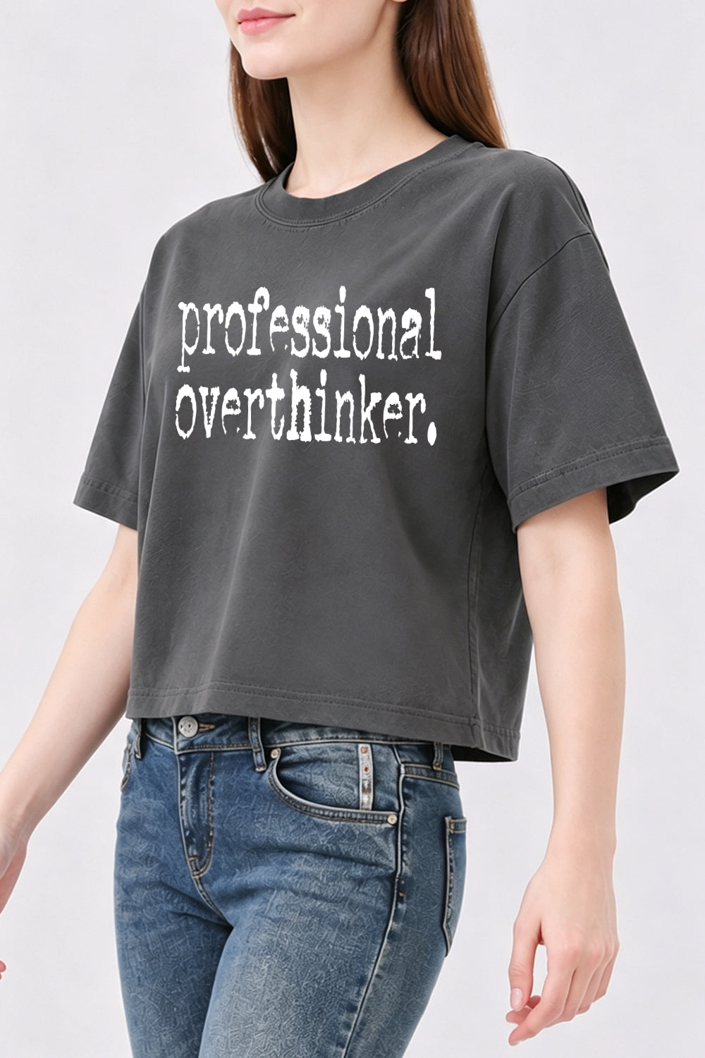 Professional overthinker crop top