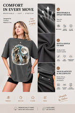 Raccoons gather around the moon tee