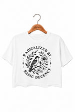 Radicalized by basic decency bird crop top