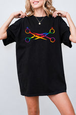 Rainbow scissors tee