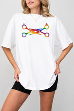 Rainbow scissors tee