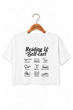 Reading is self-care crop top