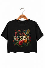 Resist bird floral crop top