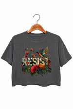 Resist bird floral crop top