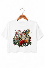 Resist bird floral crop top