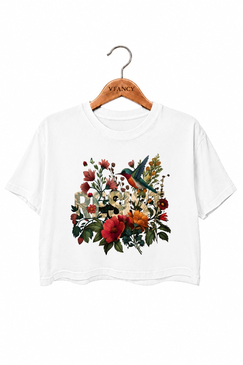 Resist bird floral crop top