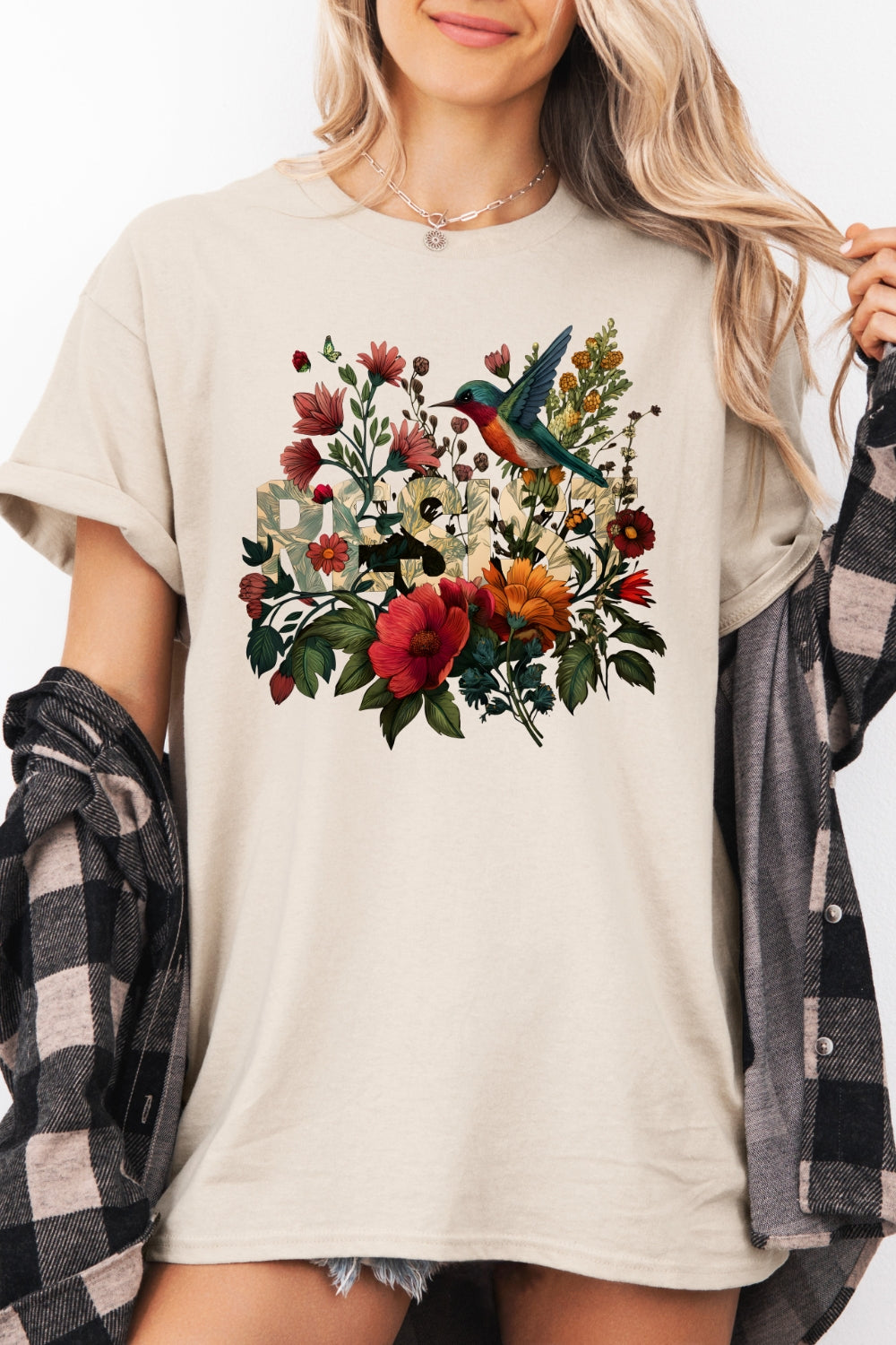 Resist bird floral tee
