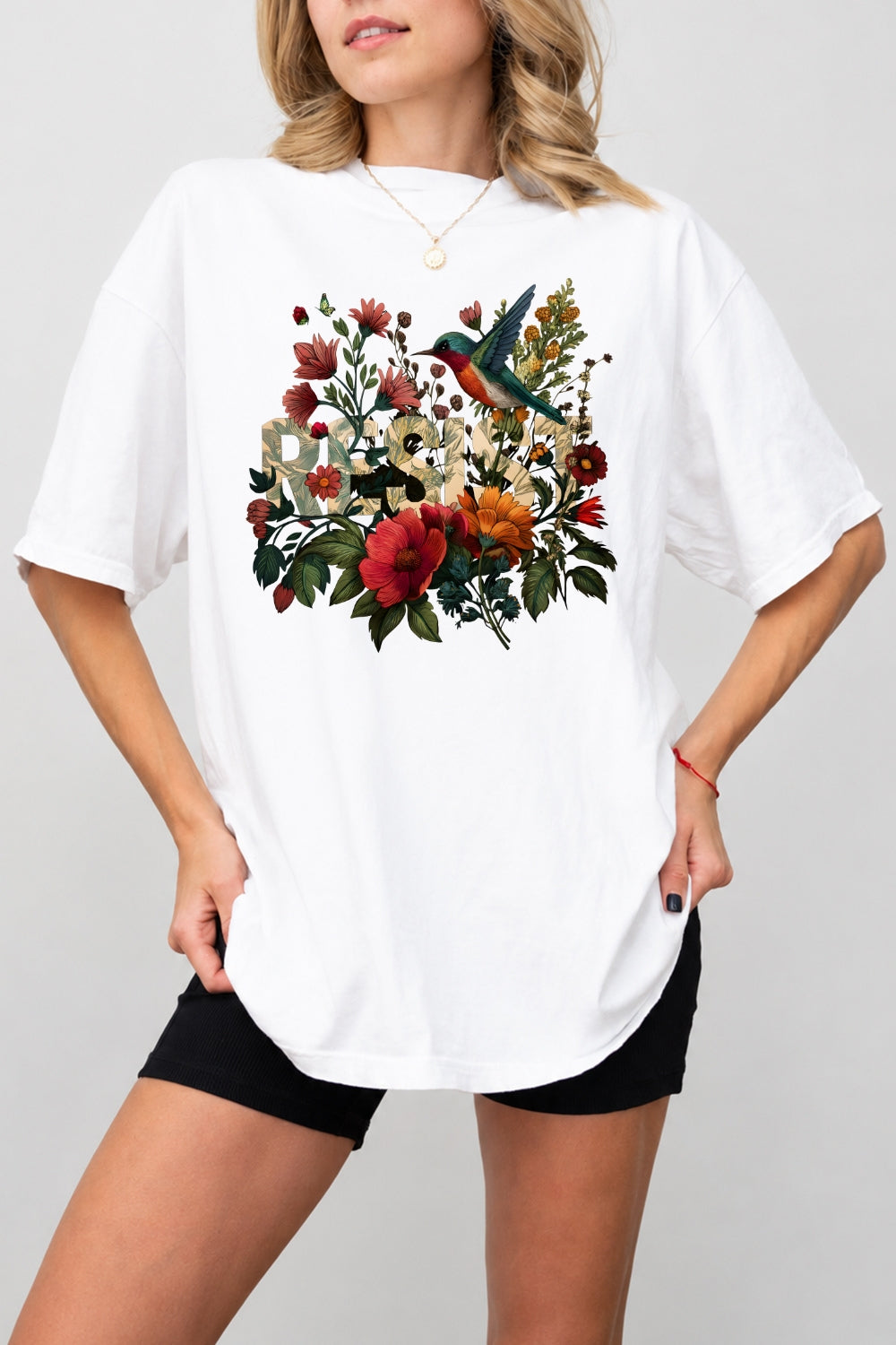 Resist bird floral tee