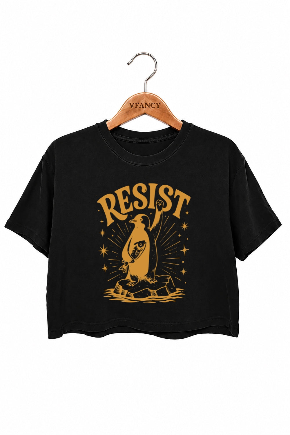 Resist penguin crop top