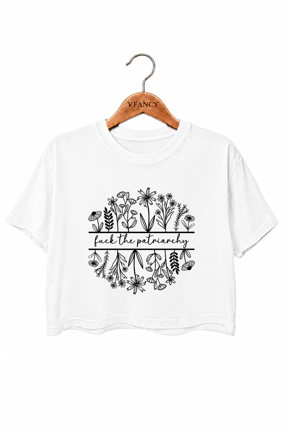 Resist the patriarchy floral crop top