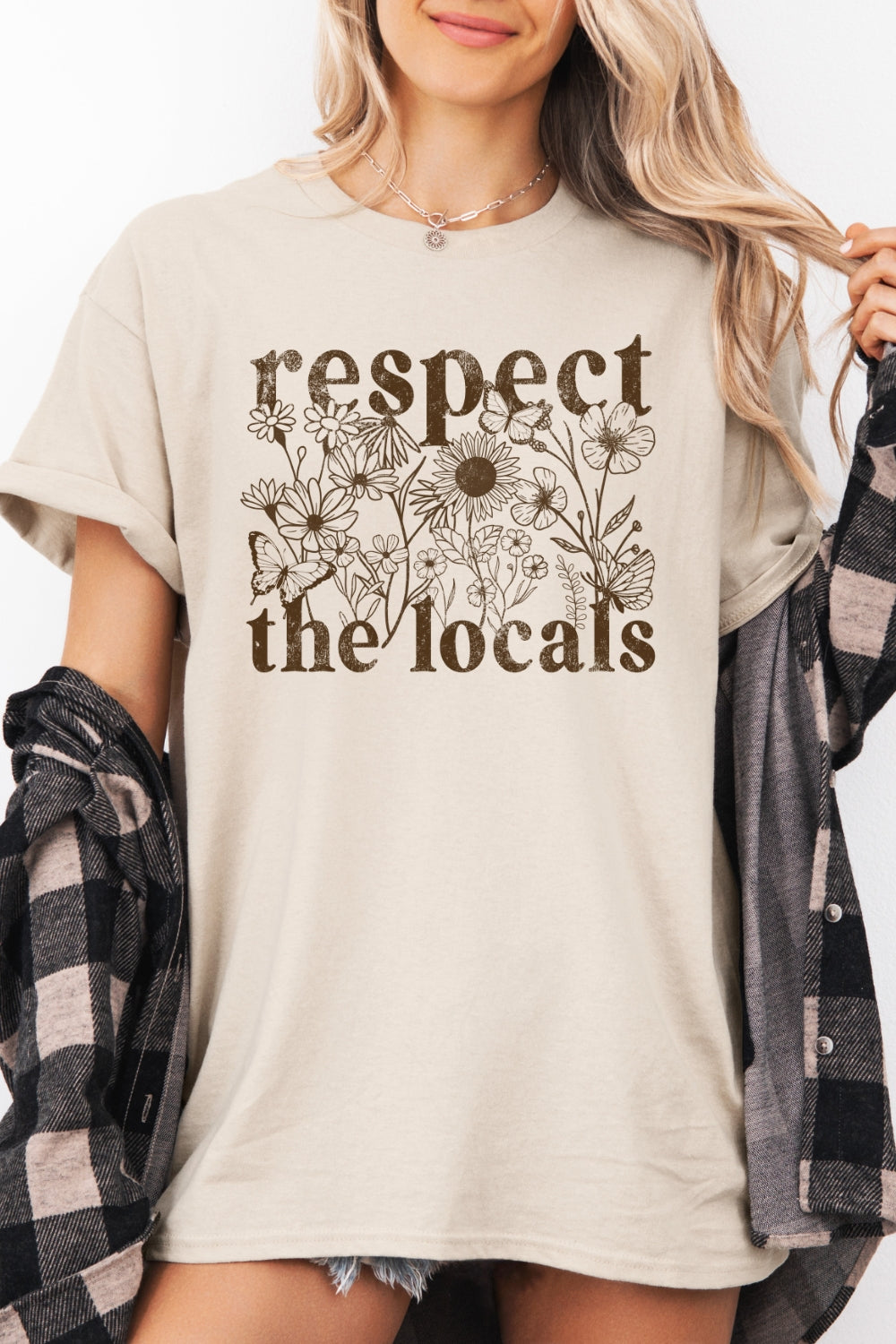 Respect the locals floral tee