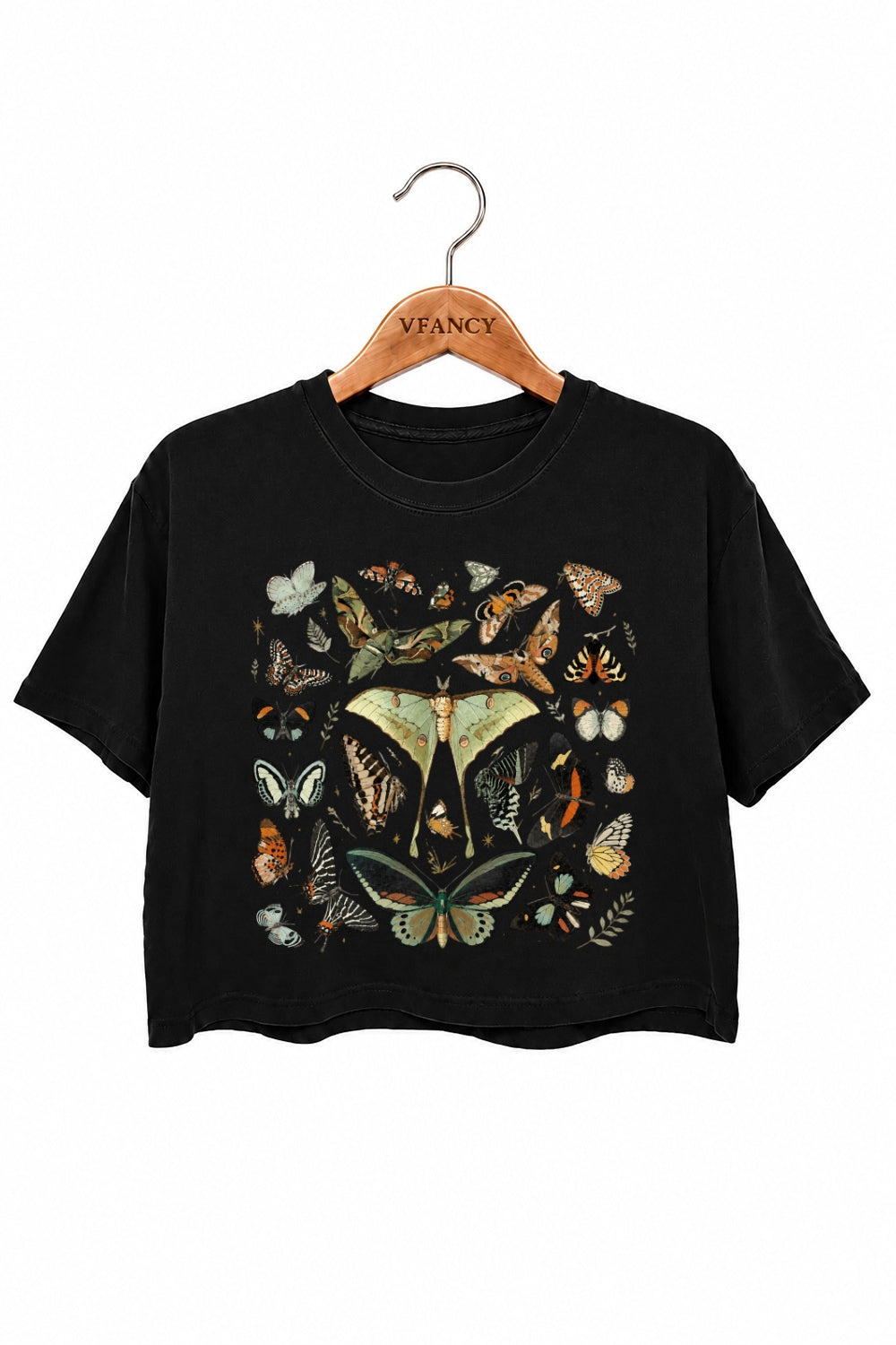 Retro butterfly collection crop top