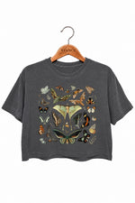 Retro butterfly collection crop top
